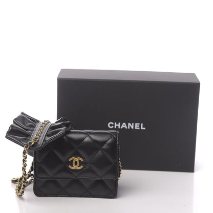 Chanel Lambskin Quilted Romance Clutch With Chain Black 12 of 12