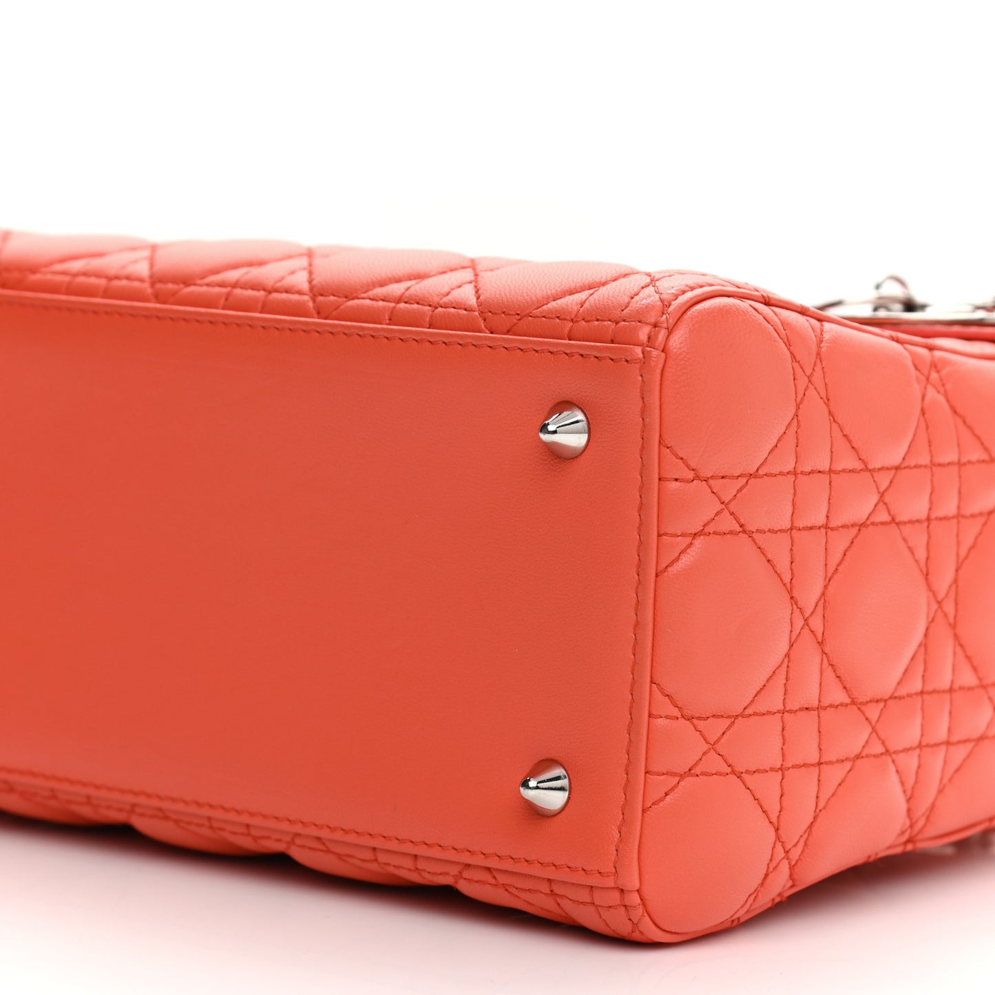 Lambskin Cannage Medium Lady Dior Coral