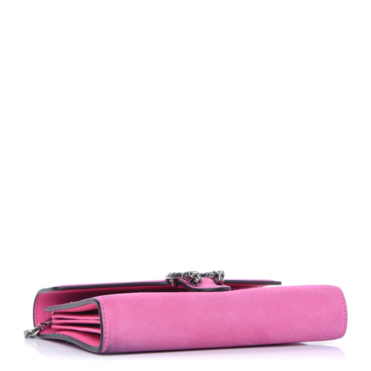 Suede Mini Dionysus Chain Wallet Pink Tropical Flower