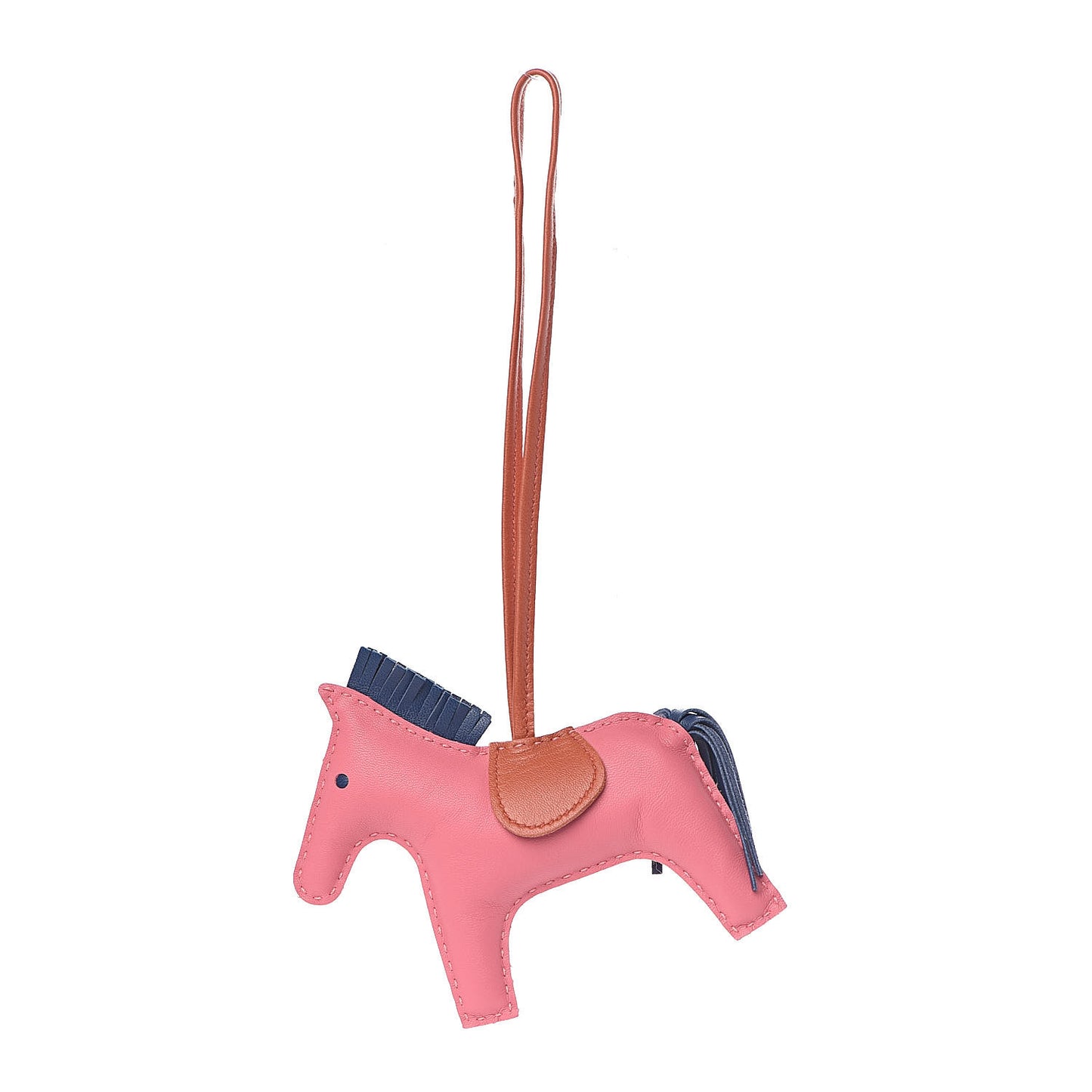 Milo Lambskin Grigri Rodeo Bag Charm MM Rose Azalee Cornaline Bleu De Malte