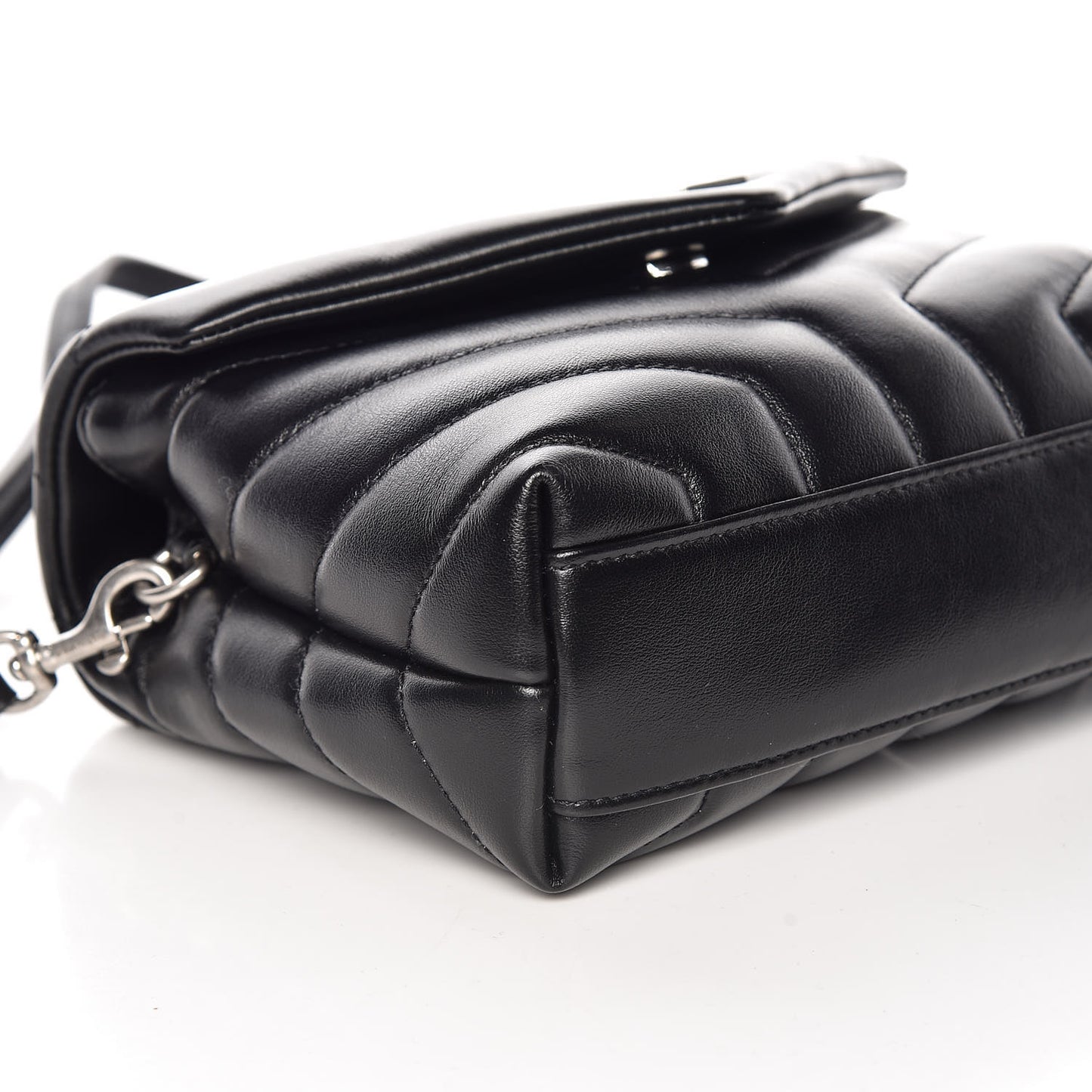 Calfskin Y Quilted Monogram Toy Loulou Crossbody Bag Black