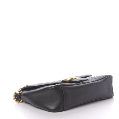 Gucci Calfskin Matelasse Small GG Marmont Shoulder Bag Black 4 of 10