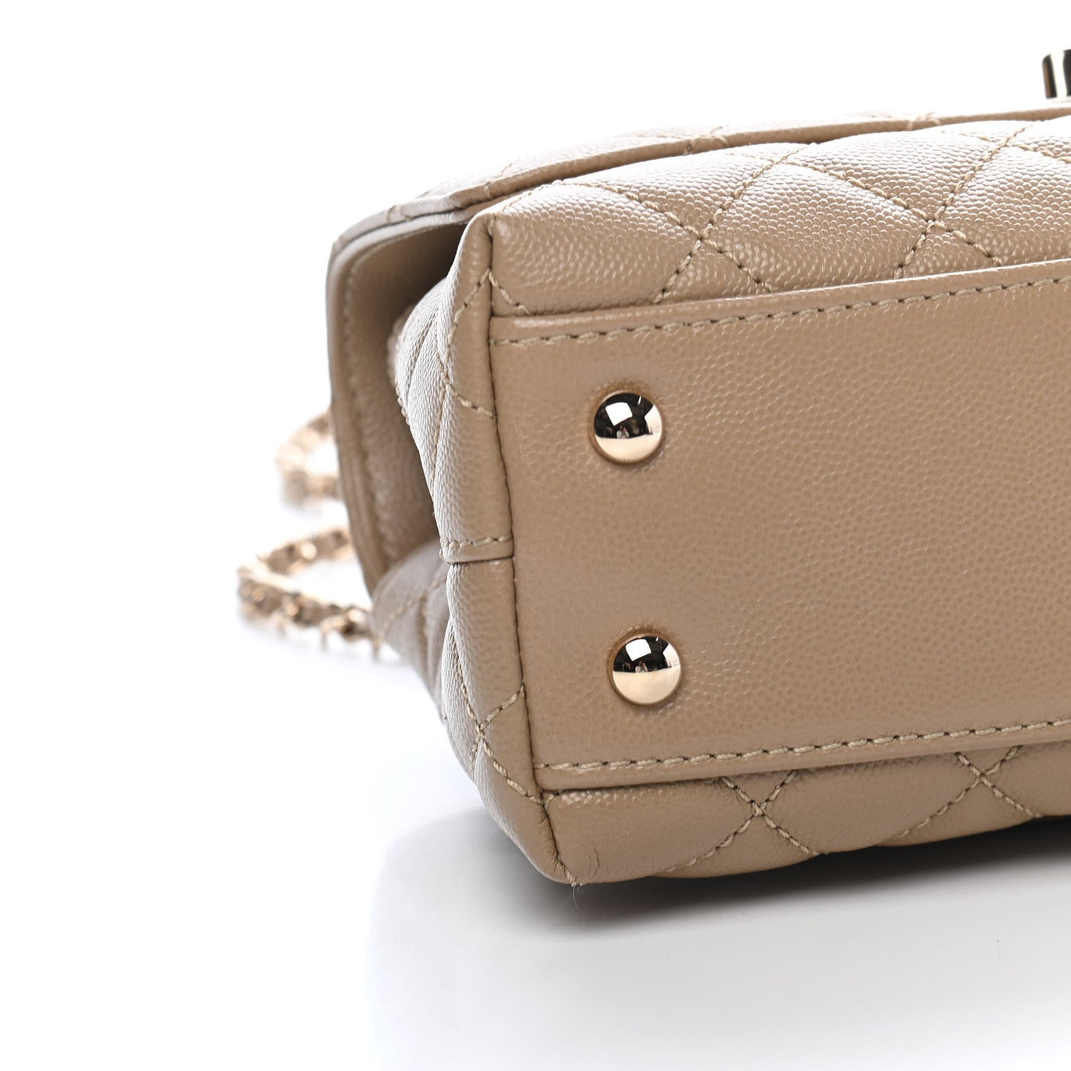 Chanel Caviar Lizard Embossed Quilted Mini Coco Handle Flap Dark Beige 7 of 8