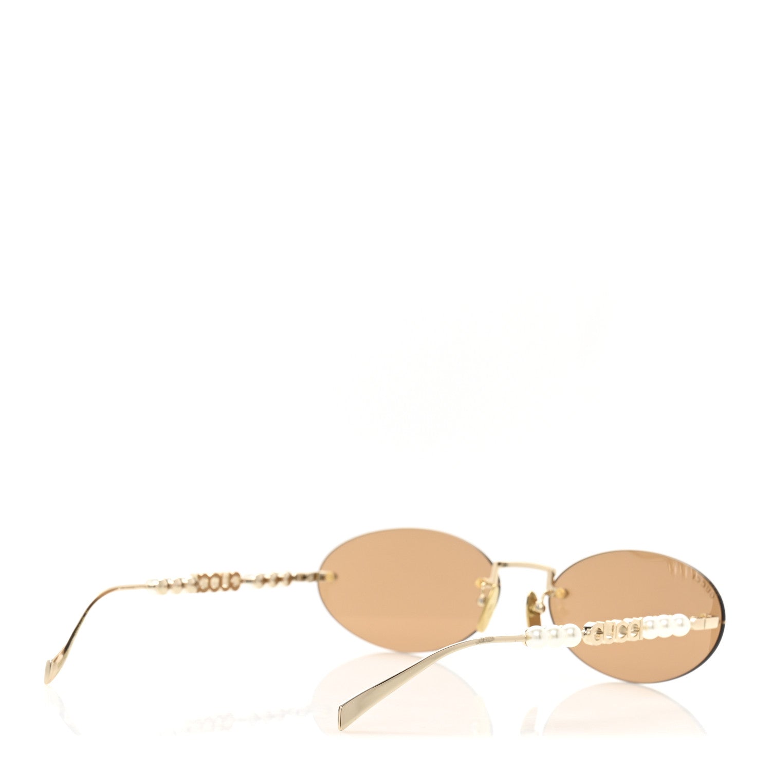 Gucci Metal Pearl Oval Sunglasses GG1922S Gold 5 of 9