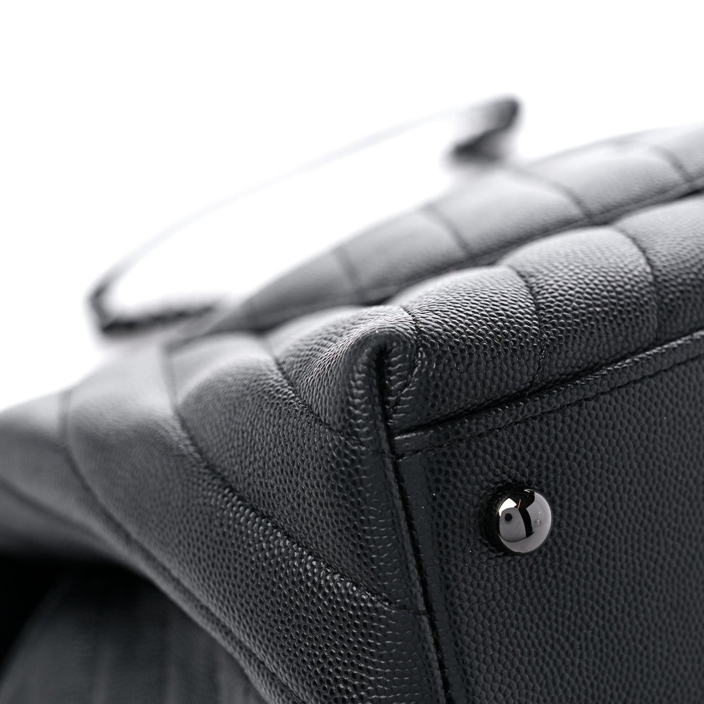 Caviar Chevron Quilted Small Coco Handle Flap So Black
