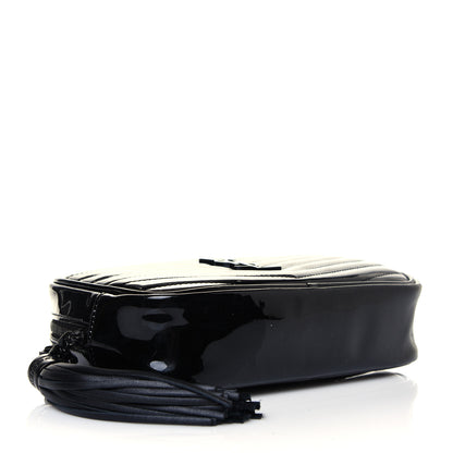 Saint Laurent Patent Calfskin Matelasse Monogram Mini Lou Camera Bag Black 6 of 15