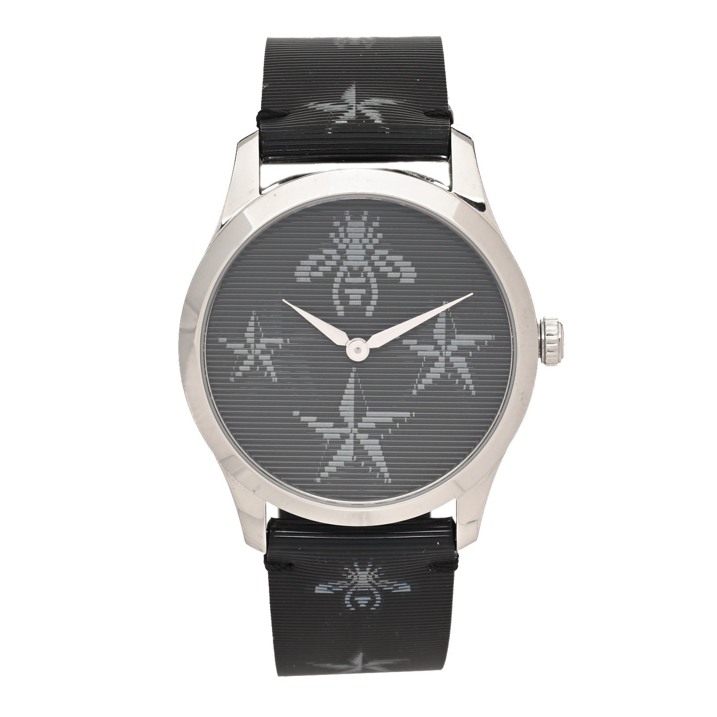 Stainless Steel Calfskin 38mm G-Timeless Bee Star Hologram Quartz Watch Black