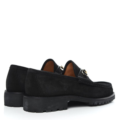 Gucci Suede Mens Horsebit Loafers 8 Black 4 of 10