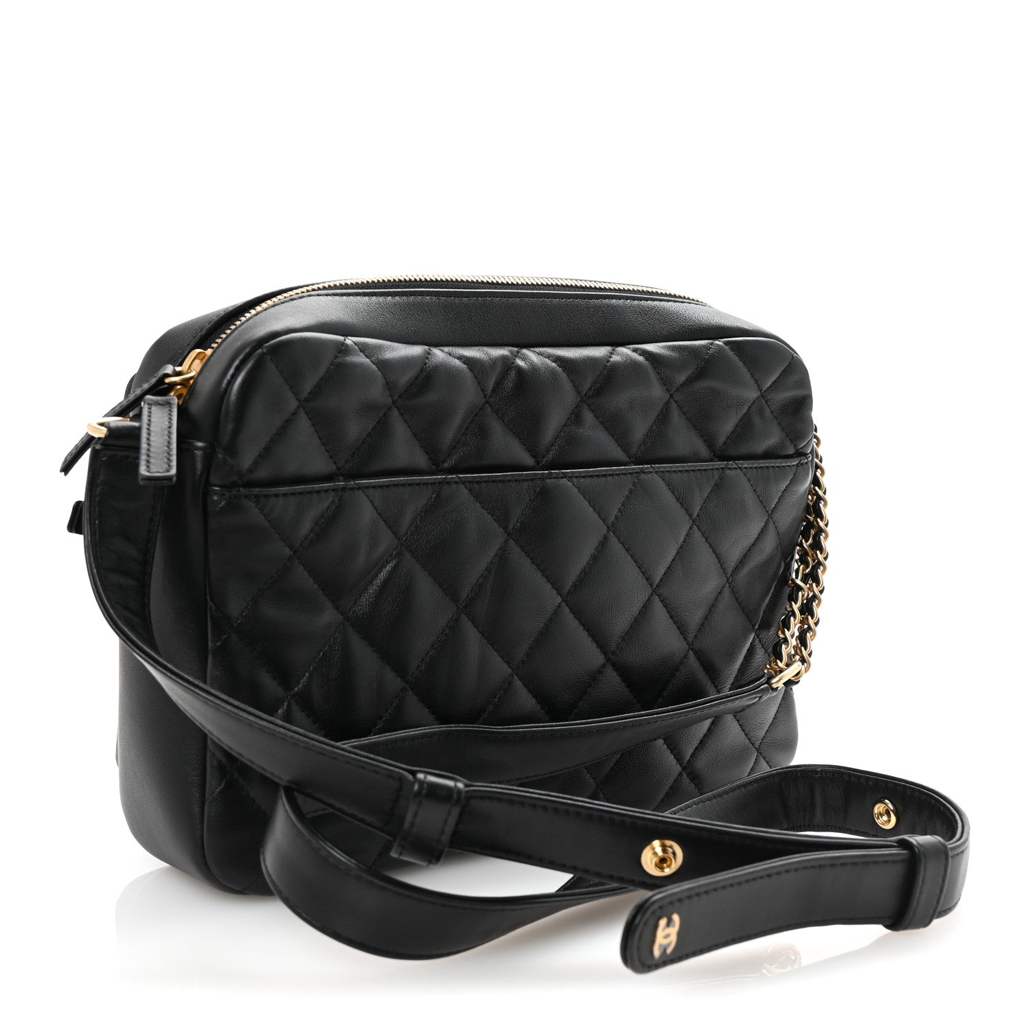 Chanel Calfskin Quilted Large Camera Case Black 3 of 10