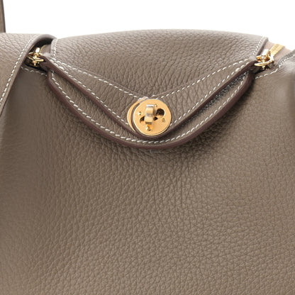 Hermes Taurillon Clemence Mini Lindy 20 Etoupe 8 of 11