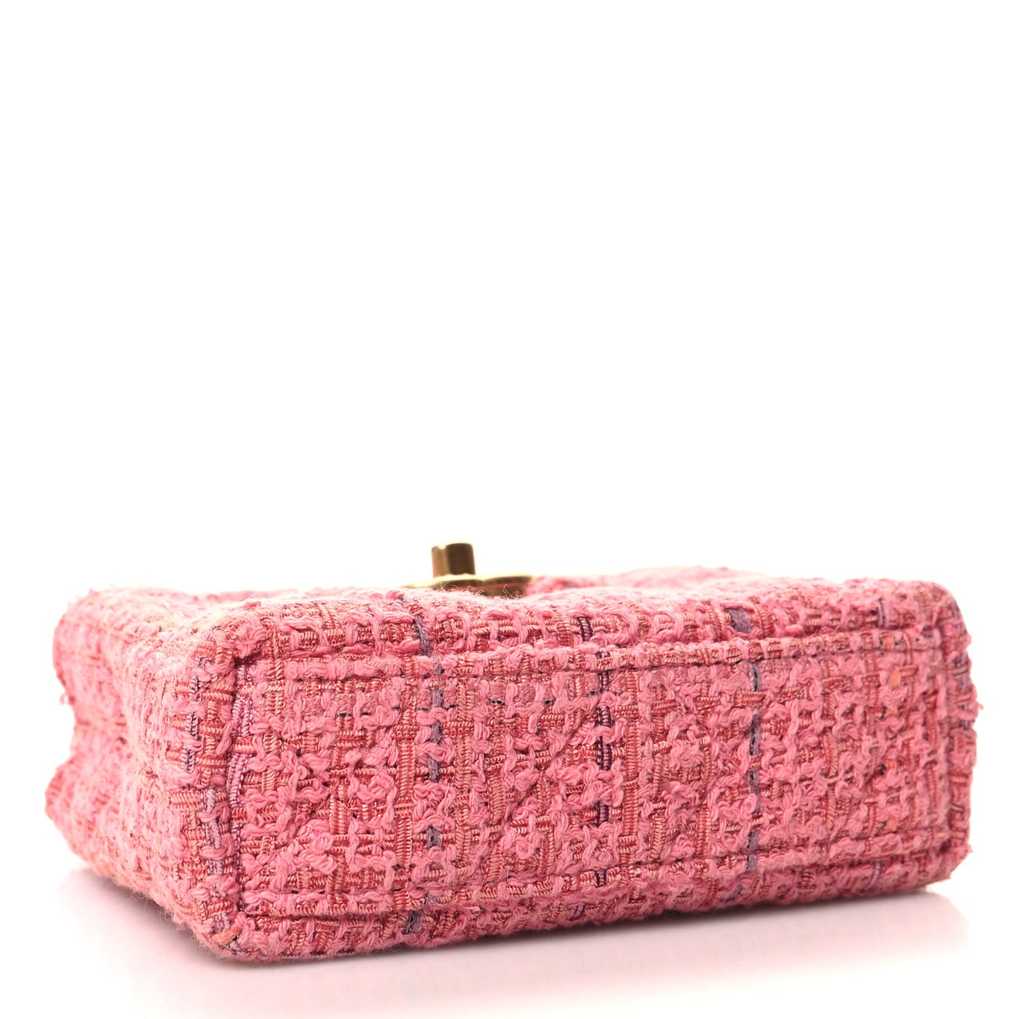 Tweed Quilted Mini Nano Kelly Shopper Pink