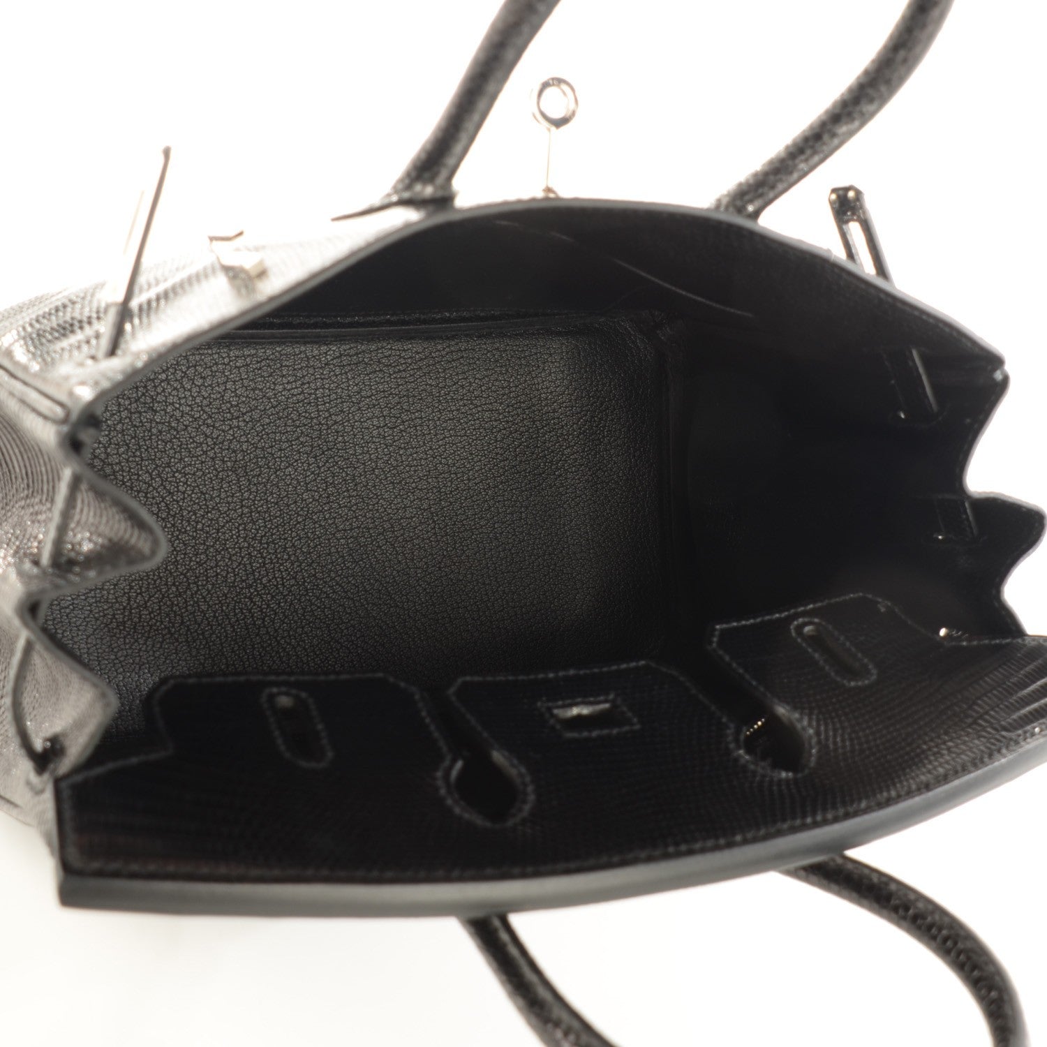 Hermes Shiny Lizard Birkin 25 Black 9 of 22