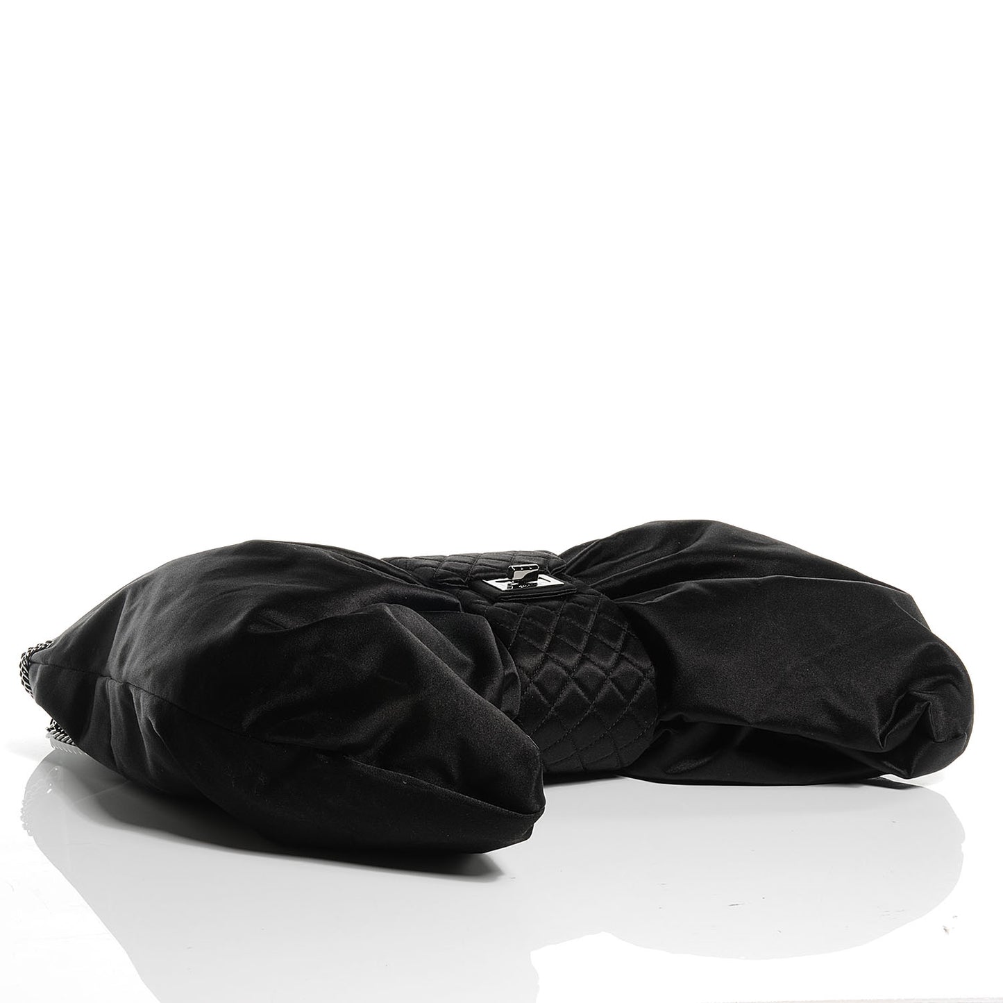 Satin Large Bow Bag Black