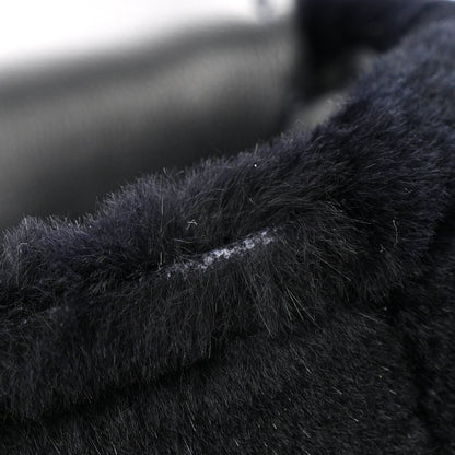 Christian Dior Rabbit Fur Alligator Crystal Cannage Medium Caro Bag Navy 11 of 12