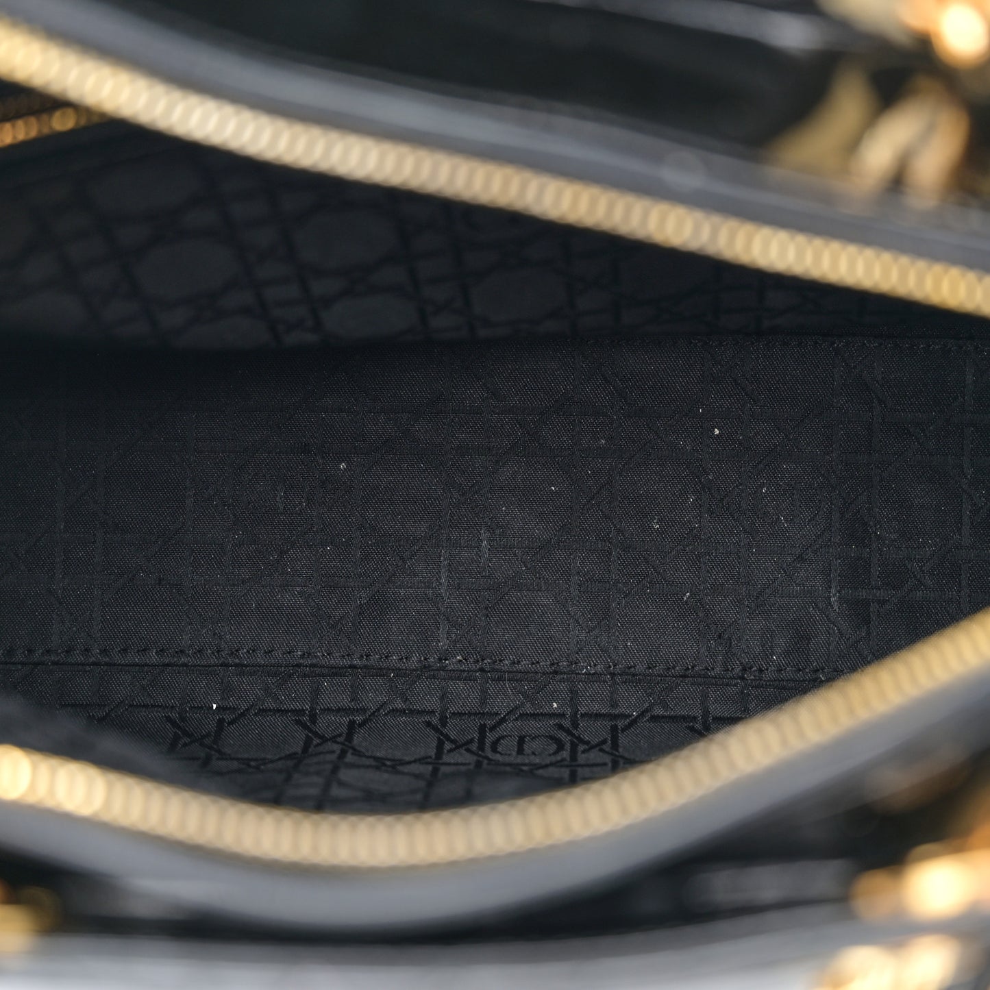 Patent Cannage Large Lady Dior Black