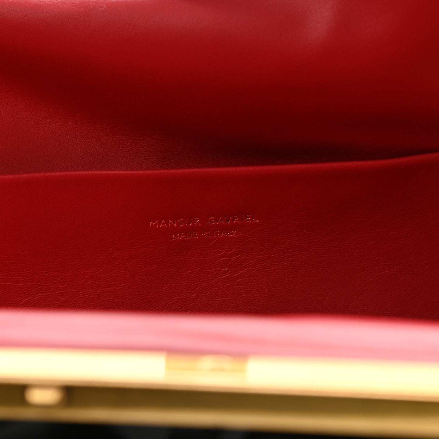 Lambskin Wave Frame Clutch Black