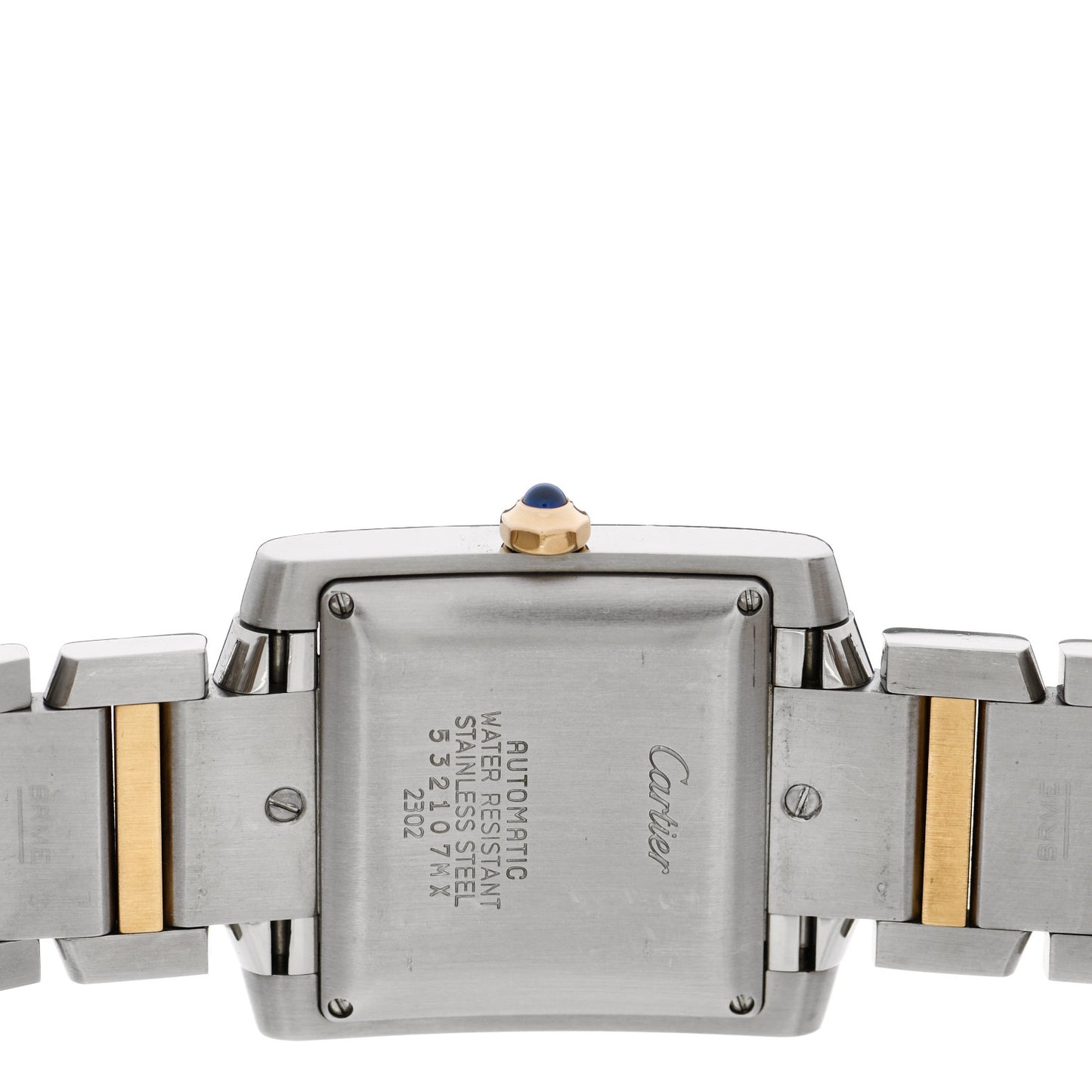 Stainless Steel 18K Yellow Gold 28mm Tank Francaise Automatic Watch