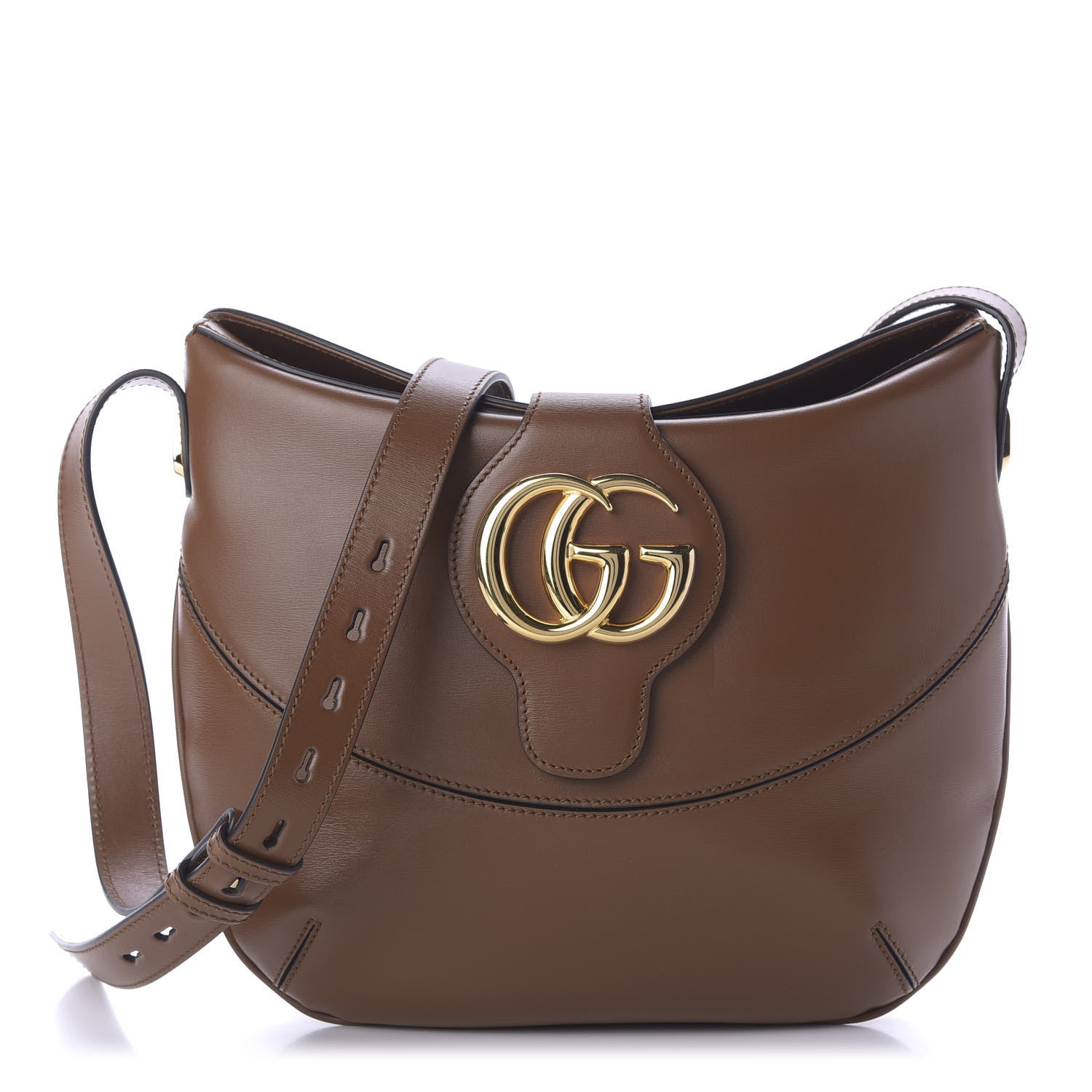 Gucci Boarded Plutone Calfskin Medium Arli Shoulder Bag Nocciola 1 of 9