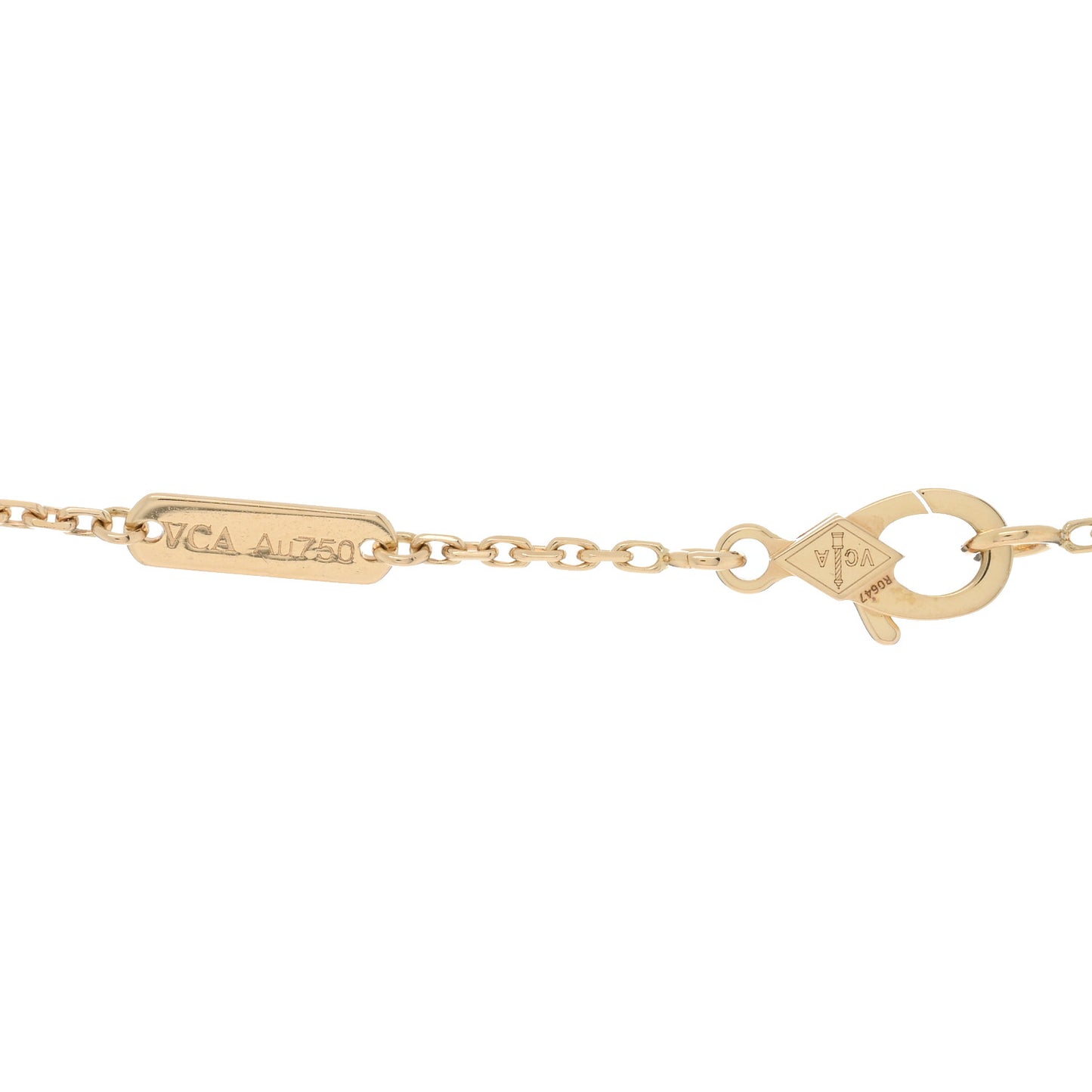 18K Yellow Gold Guilloche Vintage Alhambra Pendant Necklace
