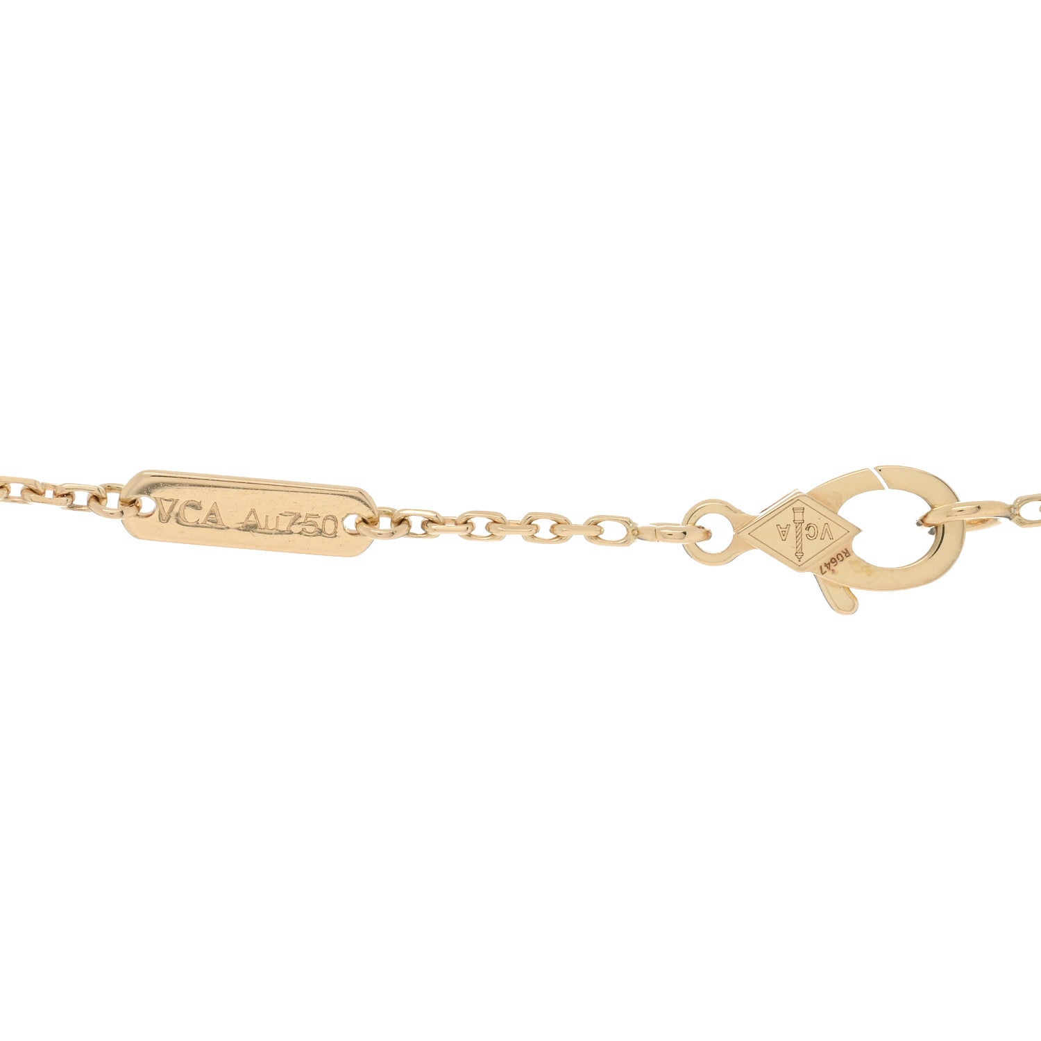 Van Cleef & Arpels 18K Yellow Gold Guilloche Vintage Alhambra Pendant Necklace 3 of 4