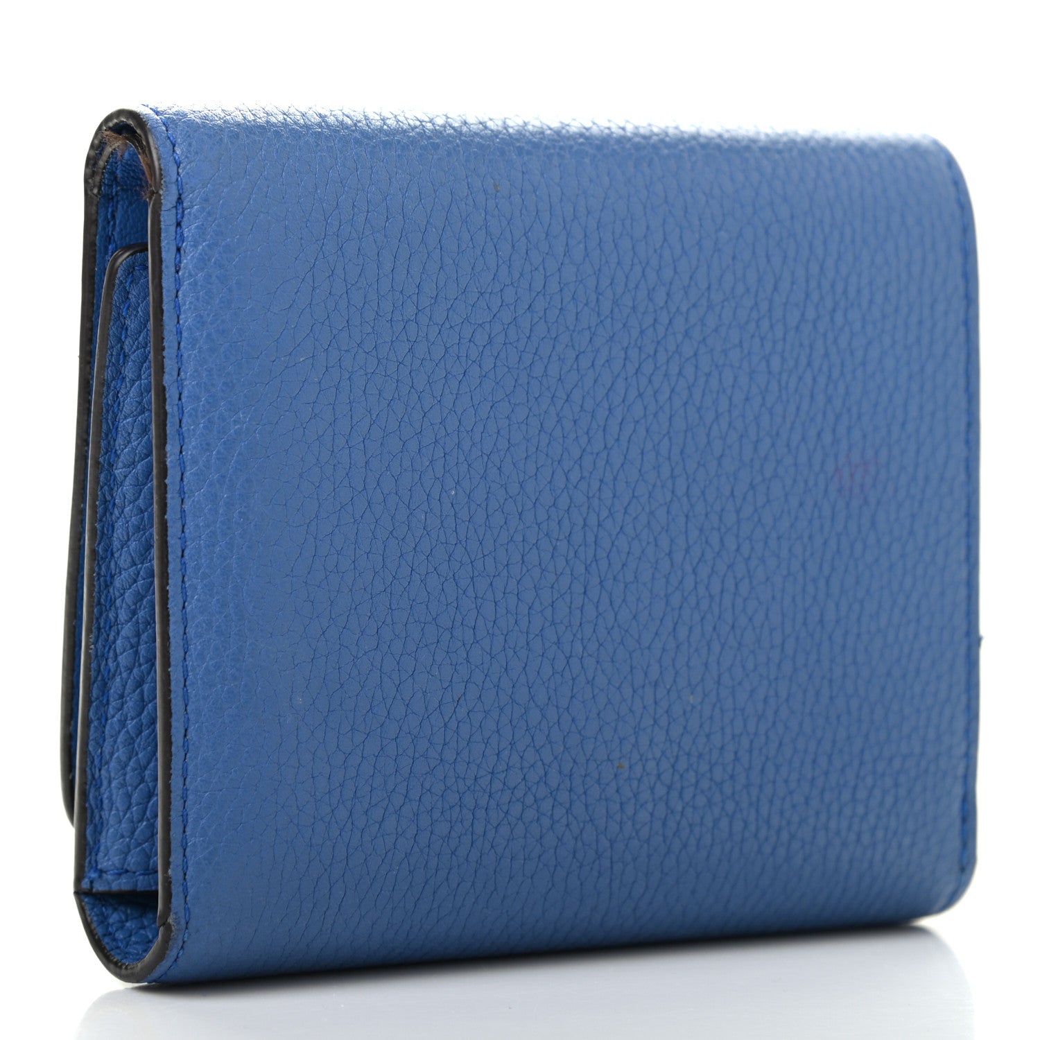 Mulberry Small Classic Grain Tri-fold Wallet Blue 3 of 13