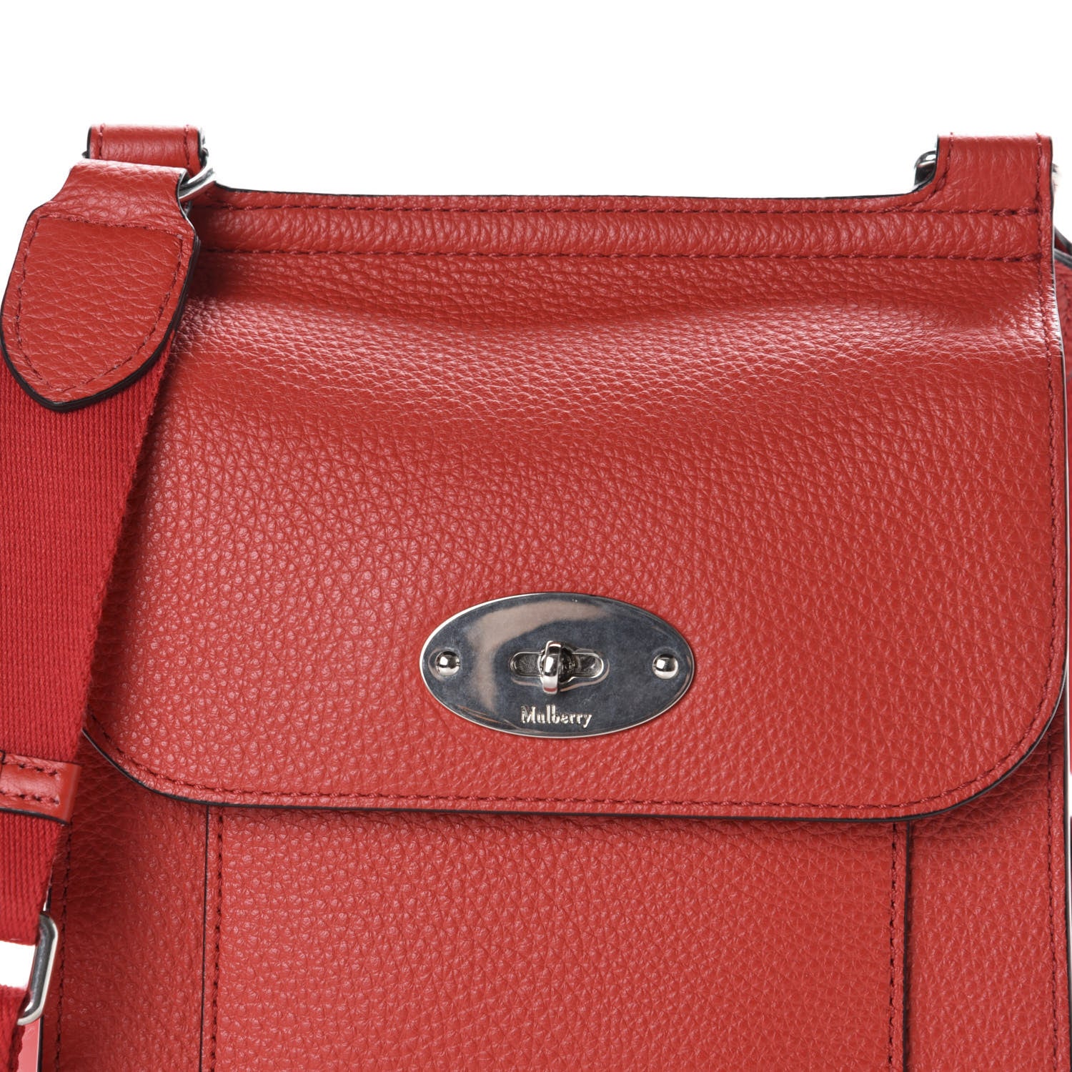 Mulberry Natural Grain Calfskin Antony Messenger Crossbody Scarlet 9 of 9