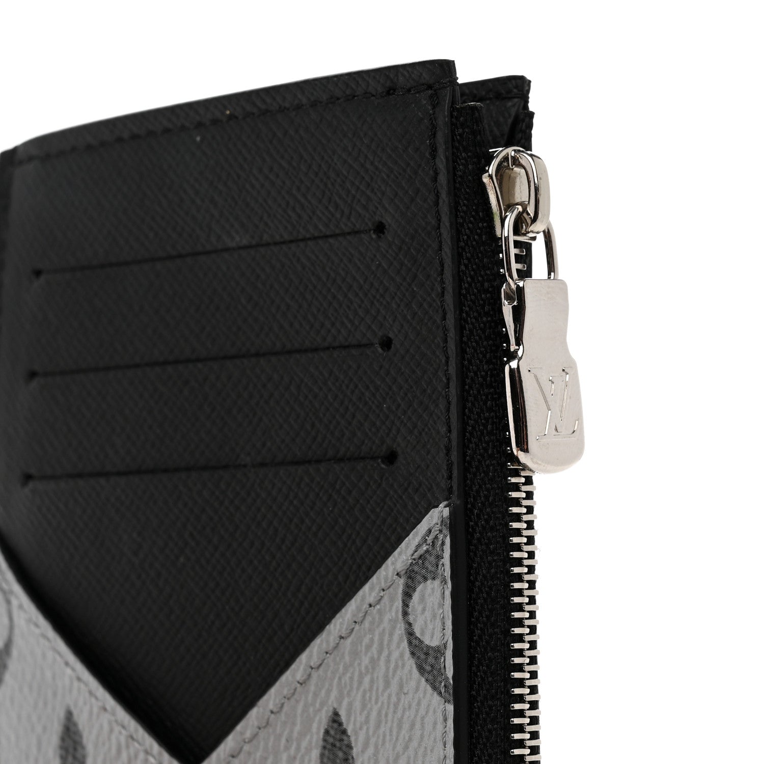 Louis Vuitton Metallic Taigarama Coin Card Holder Gunmetal Grey Black 7 of 7