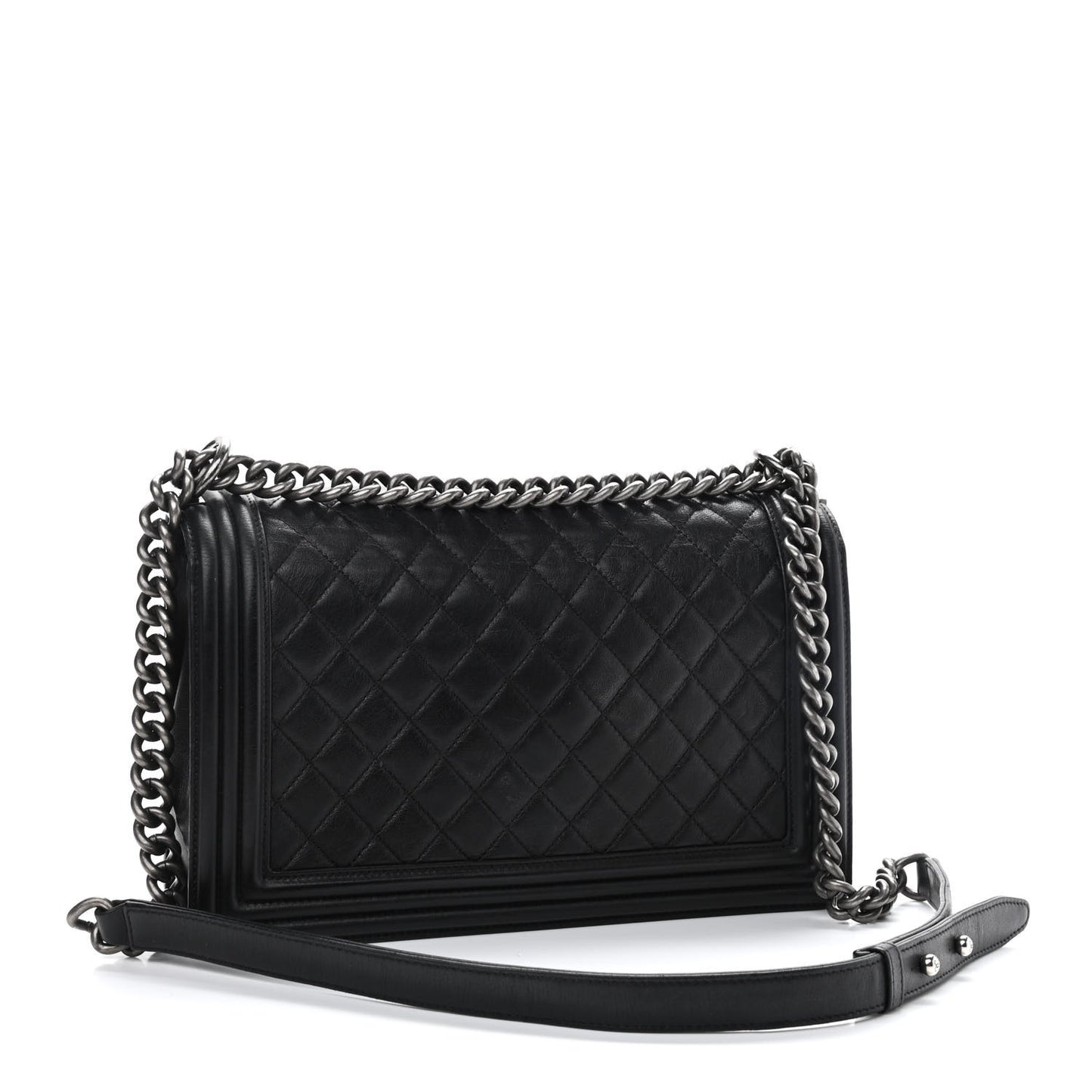 Lambskin Quilted New Medium Boy Flap Black