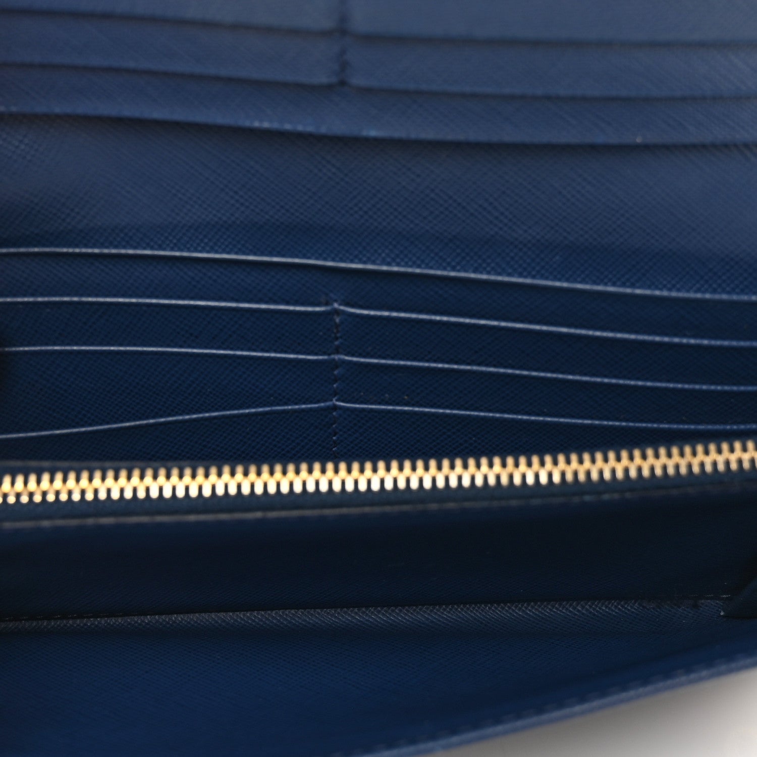 Prada Saffiano Metal Continental Flap Wallet Bleuette 5 of 9