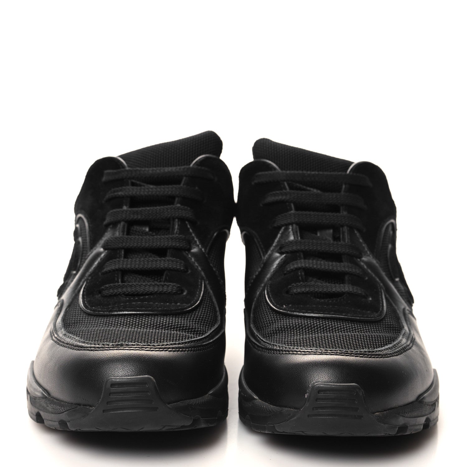 Chanel Toile Suede Calfskin CC Sneakers 35 Black 2 of 7