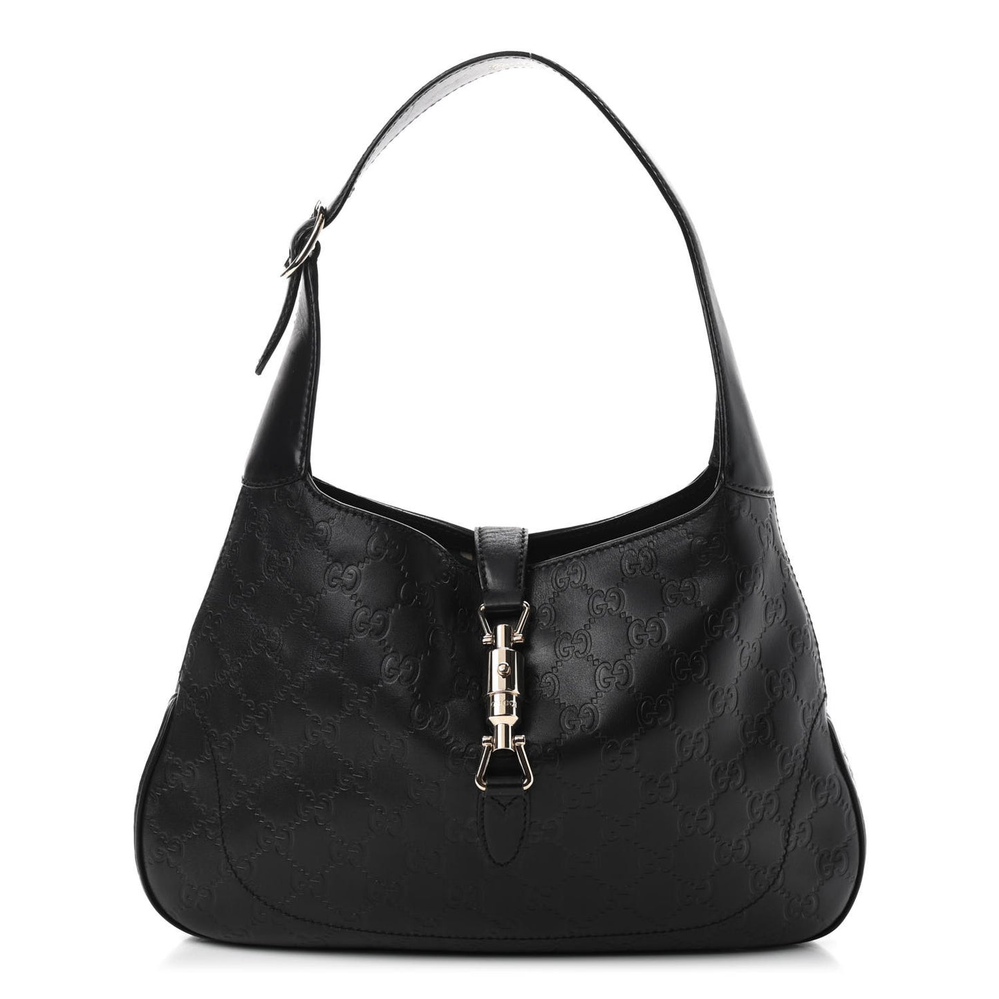 Guccissima Small Jackie O Hobo Black