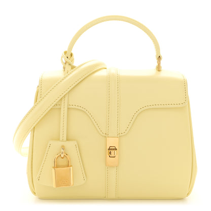 Celine Satinated Calfskin Mini 16 Top Handle Bag Soft Yellow 1 of 16