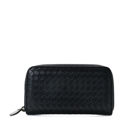 Bottega Veneta Nappa Intrecciato Zip Around Wallet Denim 1 of 12