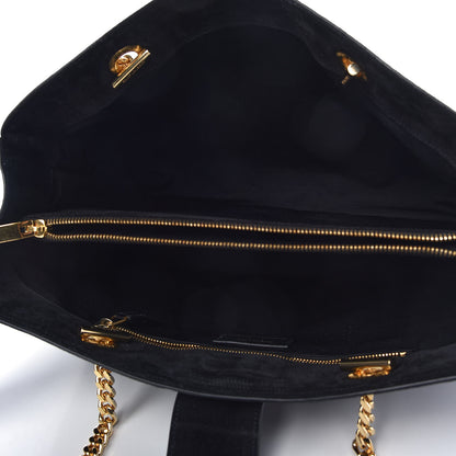 Saint Laurent Suede Monogram Cassandre Shopper Black 5 of 11