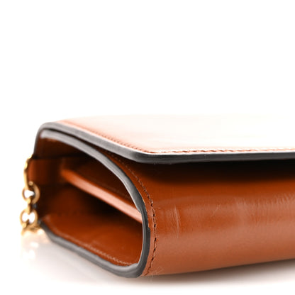 Chloe Calfskin Iconic Flap Wallet On Chain Clay Brown 9 of 10