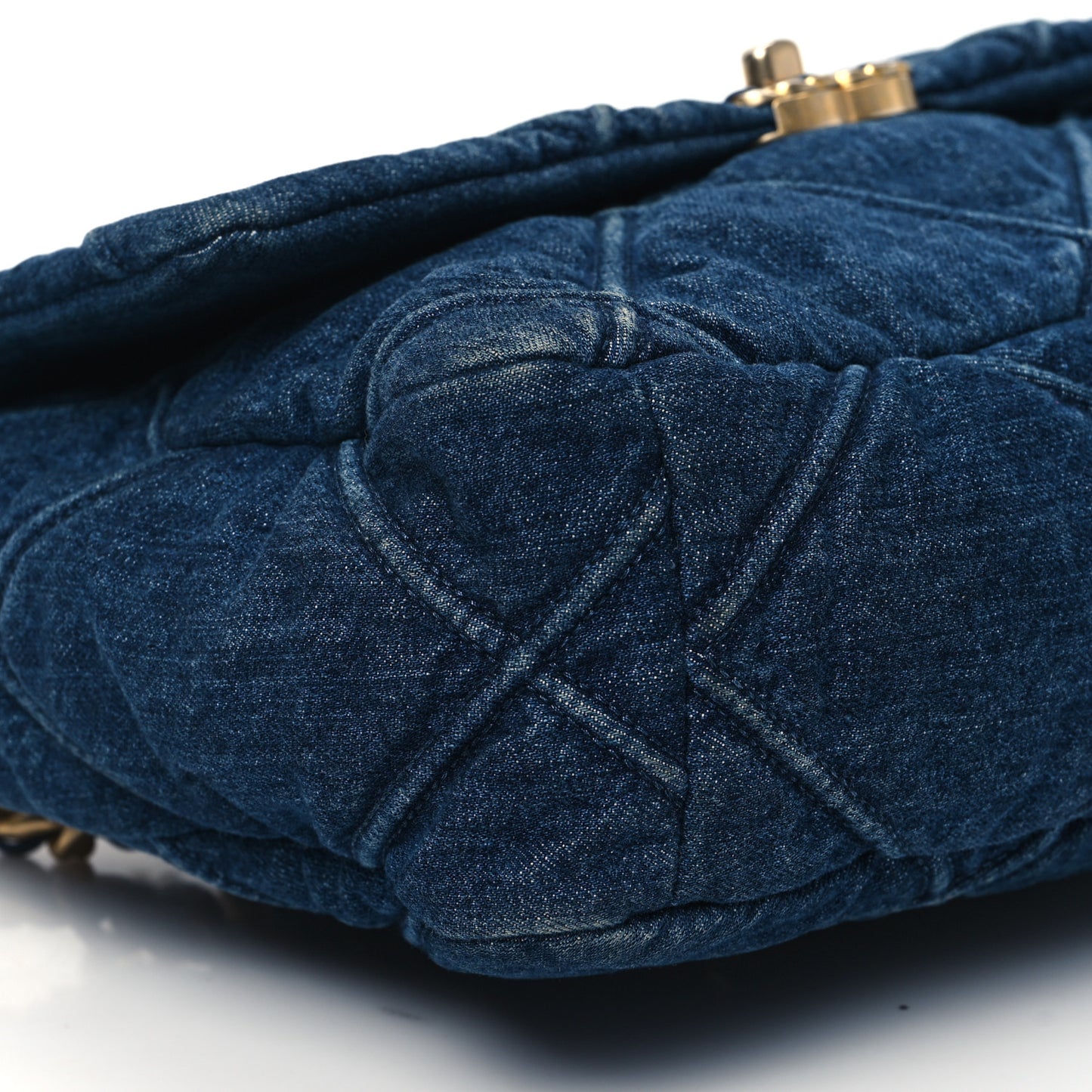 Denim Quilted Large Chanel 19 Flap Blue