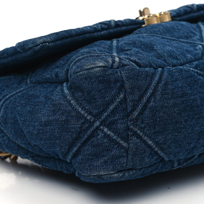 Chanel Denim Quilted Large Chanel 19 Flap Blue 9 of 13