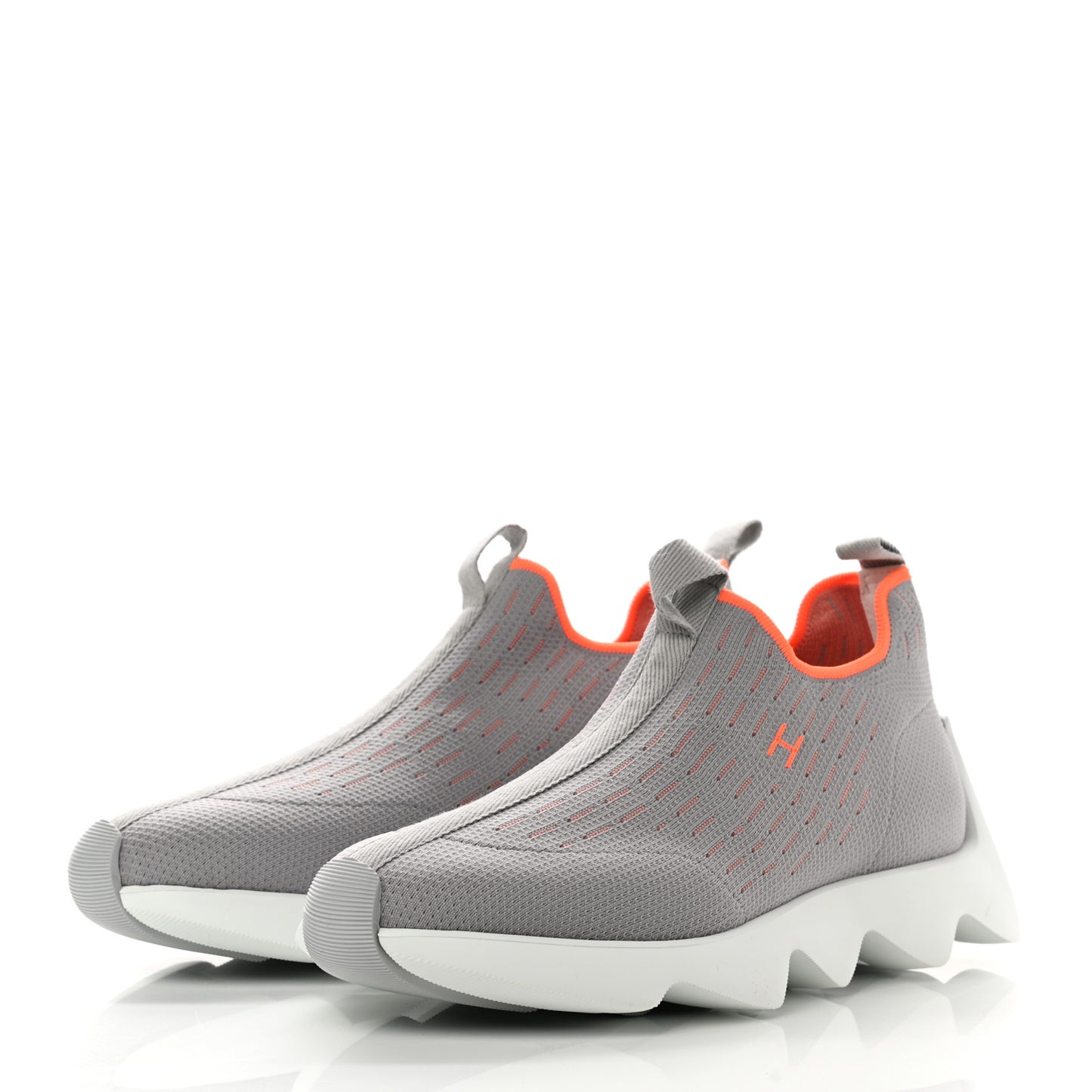 Technical Canvas Goatskin Womens Eclair Sneakers 38.5 Gris Clair