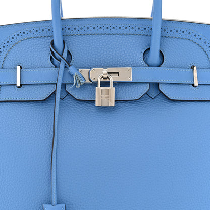Hermes Togo Swift Ghillies Birkin 35 Bleu Paradis 8 of 12