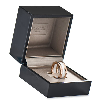 Bulgari 18K Rose Gold White Ceramic B.Zero1 Two-Band Ring 53 6.25 6 of 6