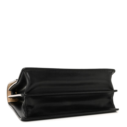 Fendi Vitello Liberty Lucido Metal Monster Eyes Studded Kan I Shoulder Bag Black 4 of 10