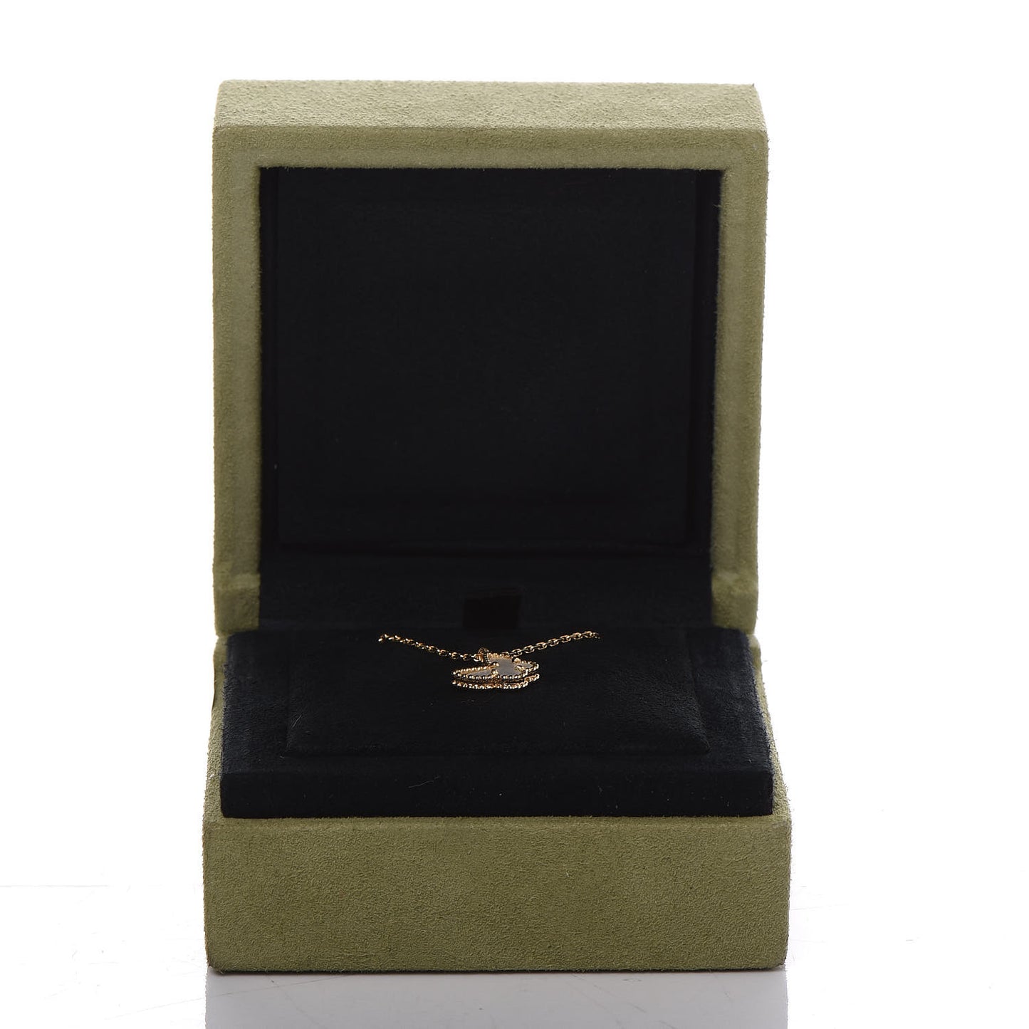 18K Yellow Gold Mother of Pearl Sweet Alhambra Butterfly Pendant Necklace
