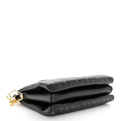 Louis Vuitton Lambskin Embossed Monogram Coussin PM Black 4 of 11