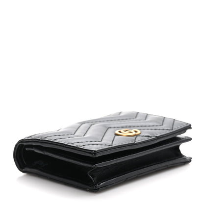 Gucci Calfskin Matelasse GG Marmont Card Case Wallet Black 4 of 10
