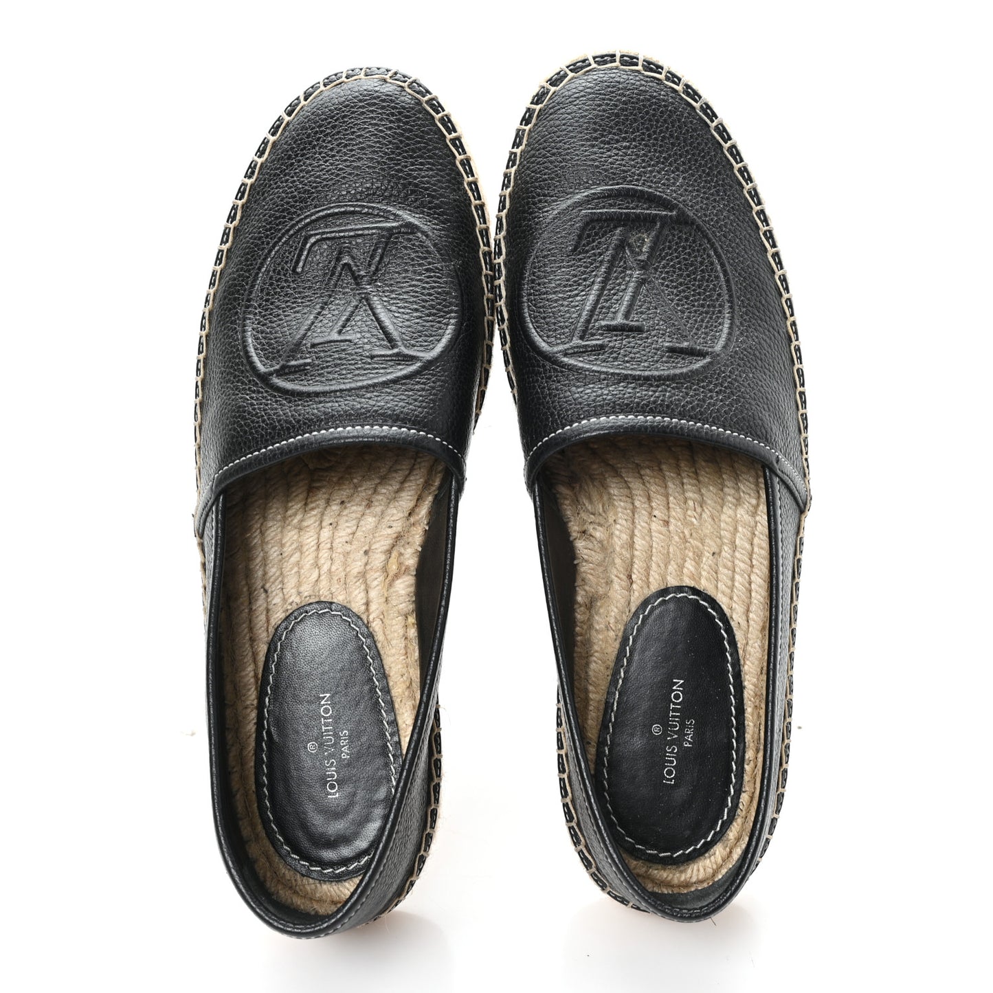 Monogram Calfskin Starboard Espadrille Flats 38 Black