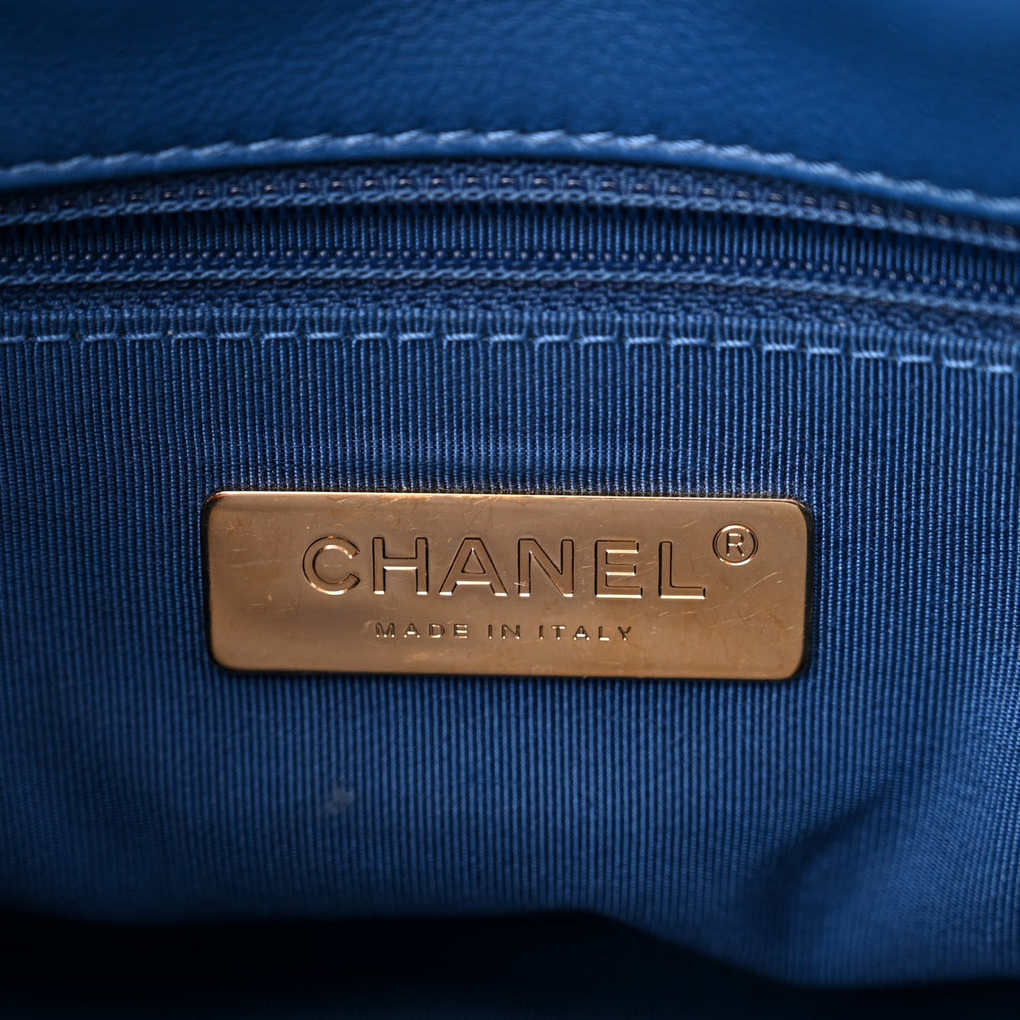 Goatskin Quilted Medium Chanel 19 Flap Dark Blue