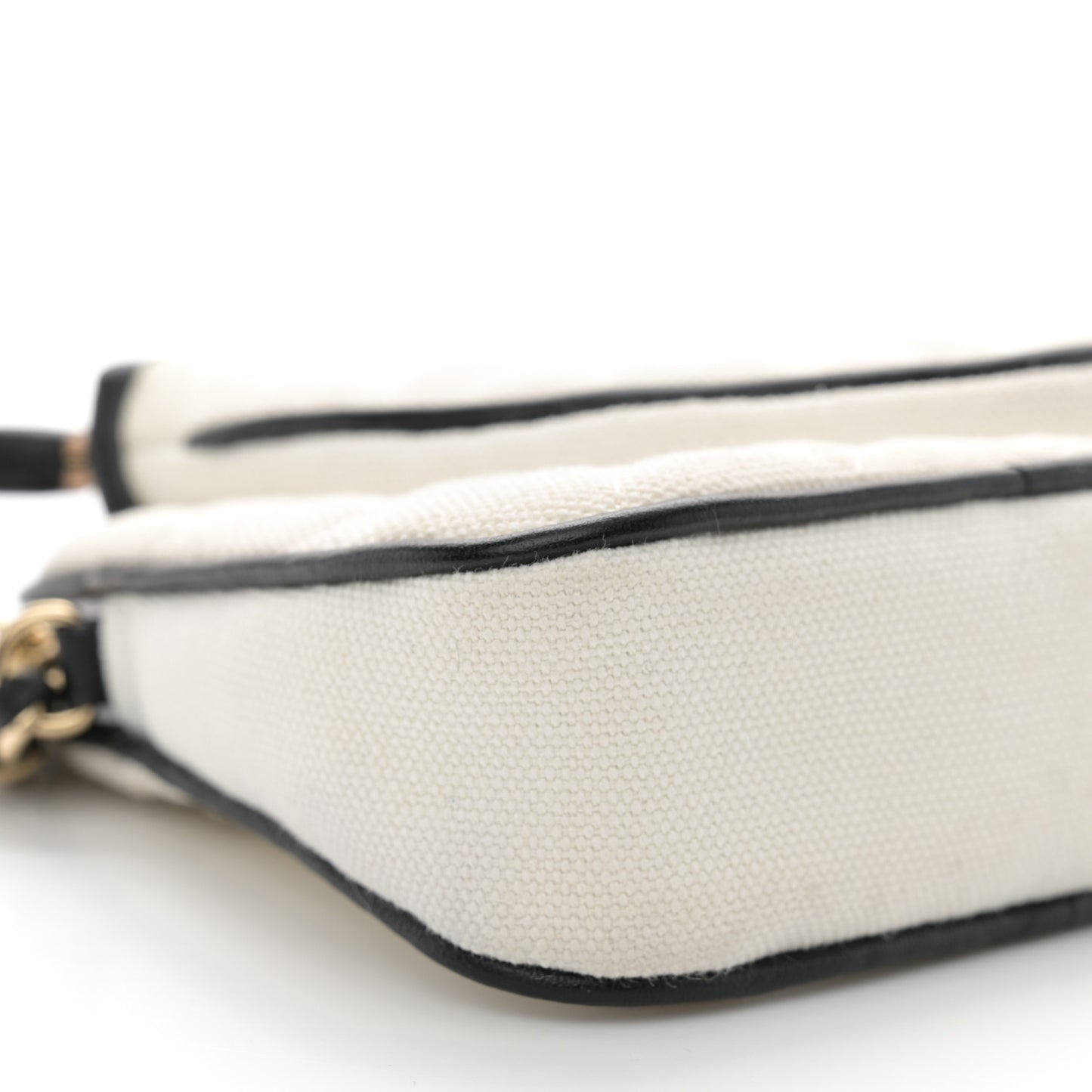 Canvas Calfskin Tennis Racket Mini Bag White Black