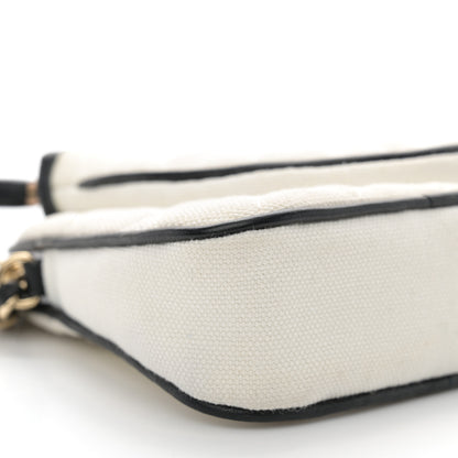 Chanel Canvas Calfskin Tennis Racket Mini Bag White Black 10 of 11