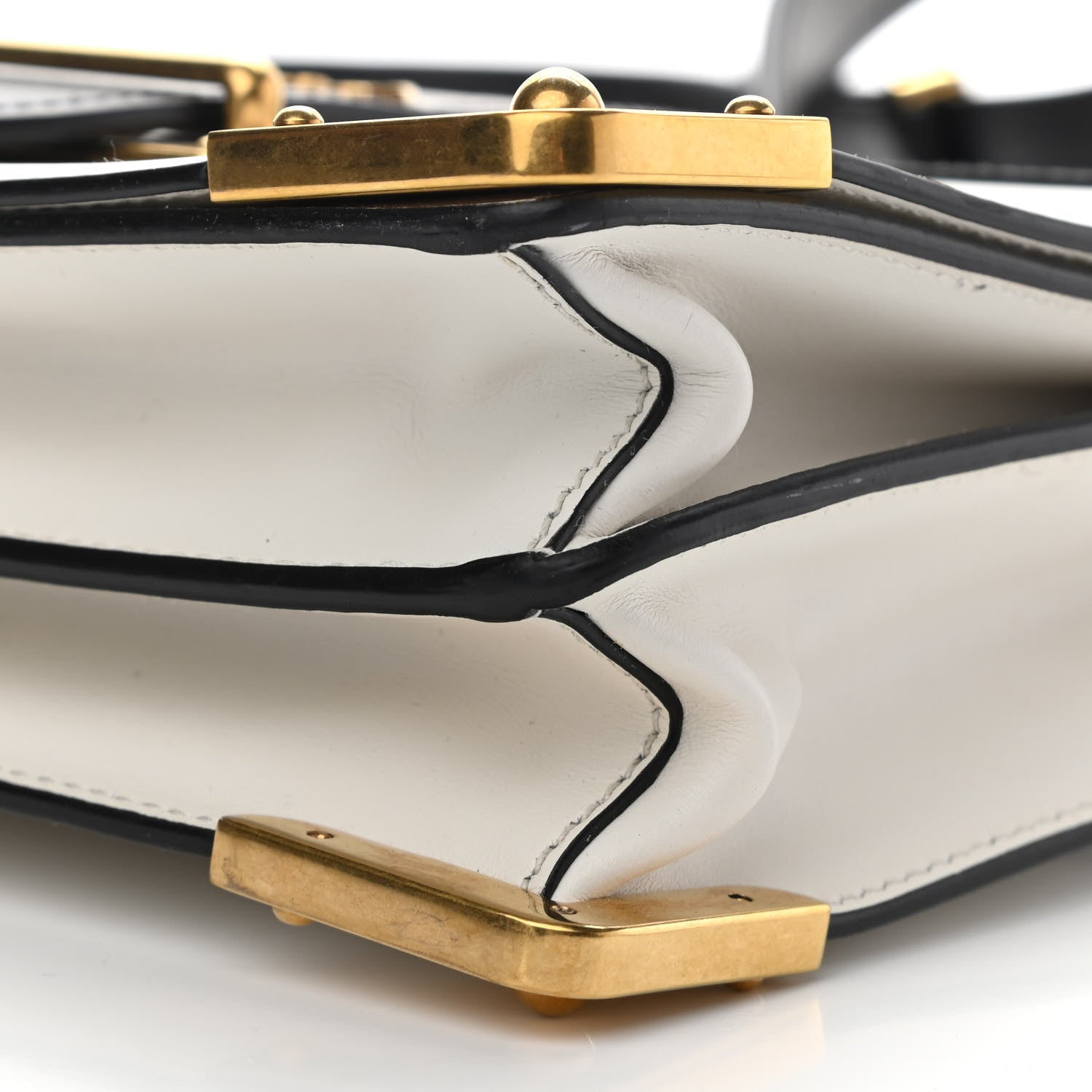 Prada City Calf Saffiano Large Cahier Bag White Black 9 of 9