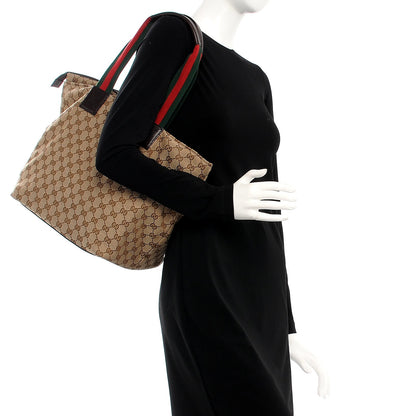 Gucci GG Monogram Large Web Handle Bucket Tote Dark Brown 2 of 7